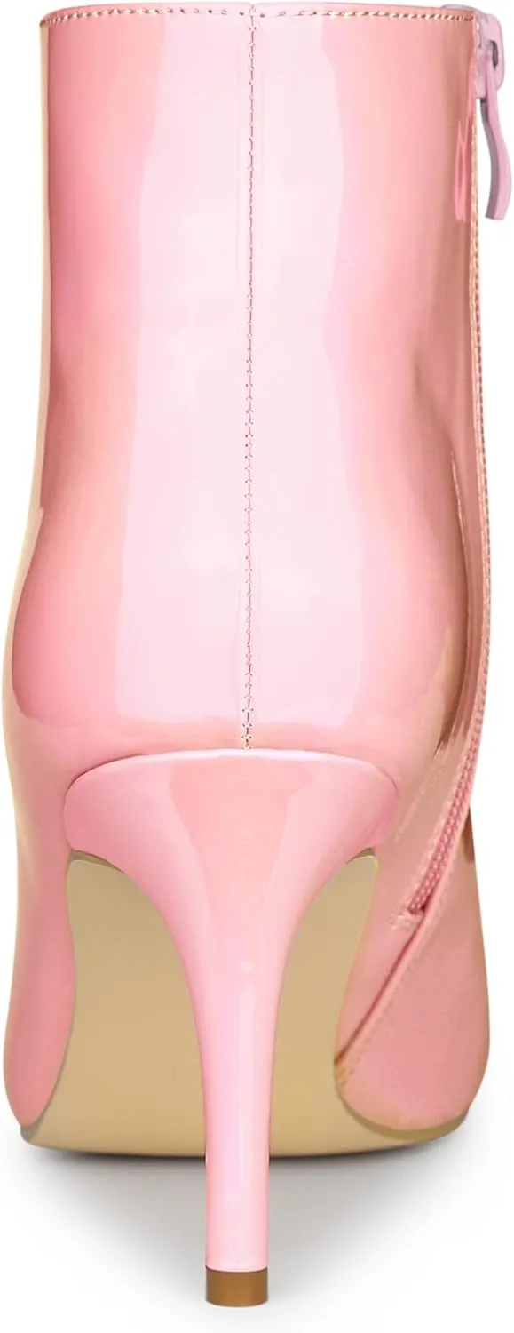 Allegra K Women's Pointed Toe Stiletto Heel Ankle Heeled Boots