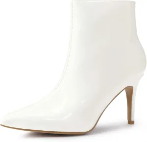 Allegra K Women's Pointed Toe Stiletto Heel Ankle Heeled Boots
