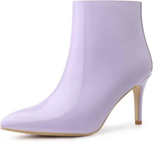 Allegra K Women's Pointed Toe Stiletto Heel Ankle Heeled Boots