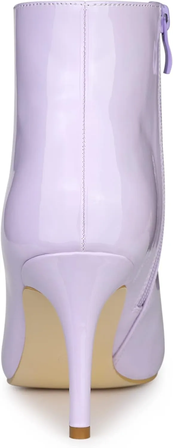 Allegra K Women's Pointed Toe Stiletto Heel Ankle Heeled Boots