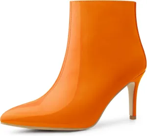 Allegra K Women's Pointed Toe Stiletto Heel Ankle Heeled Boots