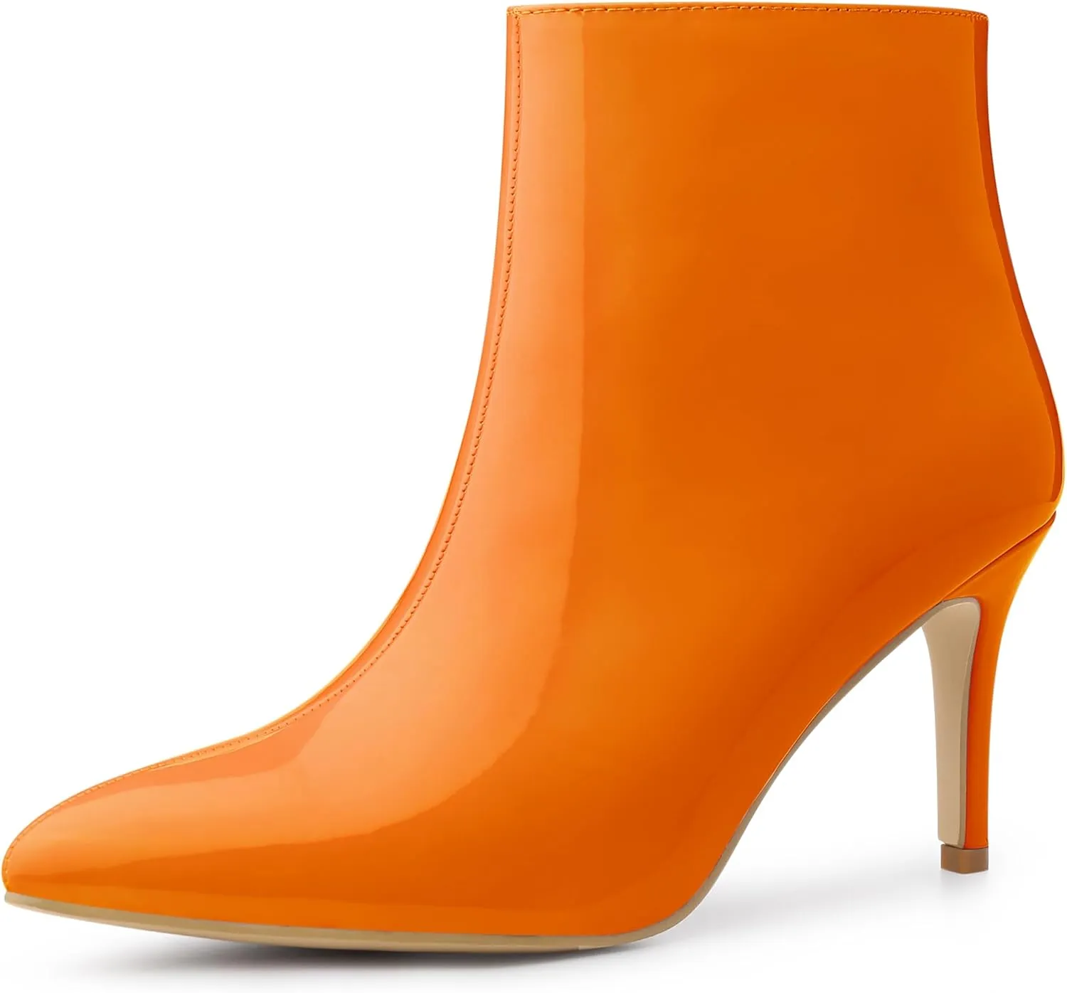 Allegra K Women's Pointed Toe Stiletto Heel Ankle Heeled Boots