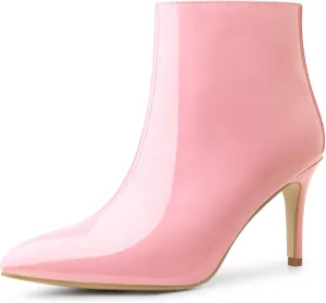 Allegra K Women's Pointed Toe Stiletto Heel Ankle Heeled Boots