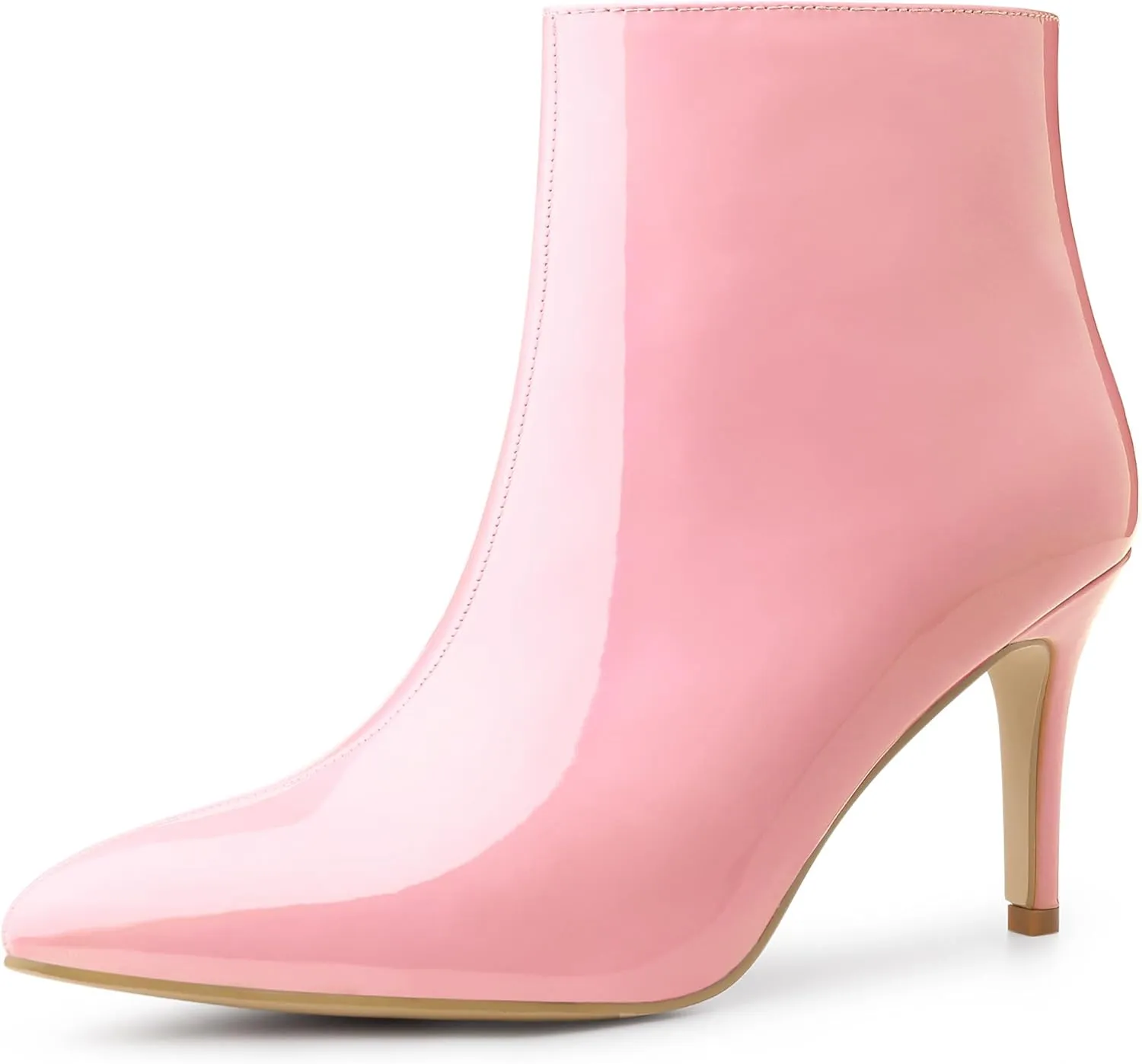 Allegra K Women's Pointed Toe Stiletto Heel Ankle Heeled Boots