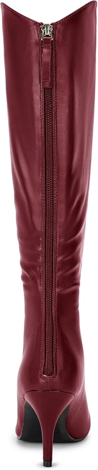Allegra K Women's Pointed Toe Stiletto Heel Knee High Boots