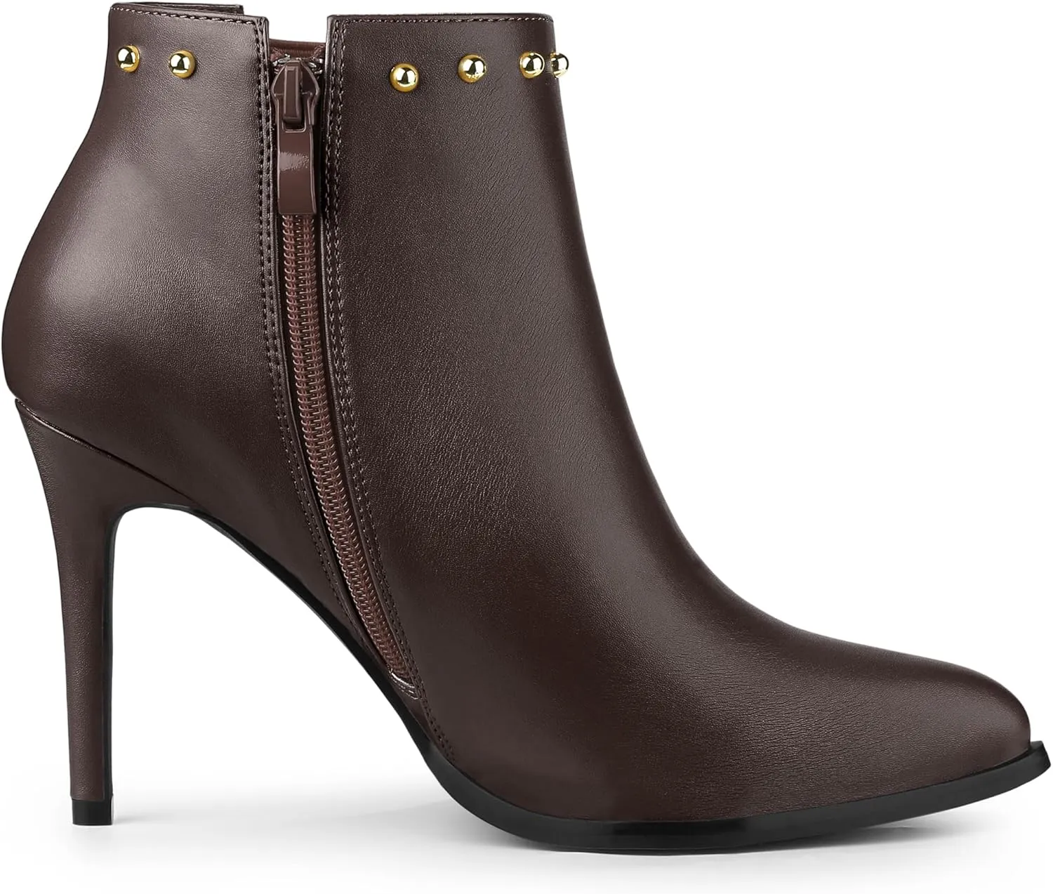 Allegra K Women's Pointed Toe Stiletto Heels Heel Chelsea Ankle Boots