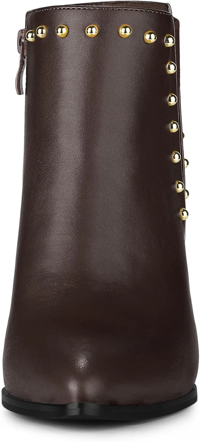 Allegra K Women's Pointed Toe Stiletto Heels Heel Chelsea Ankle Boots