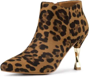 Allegra K Women's Pointed Toe Stiletto High Heels Ankle Boots