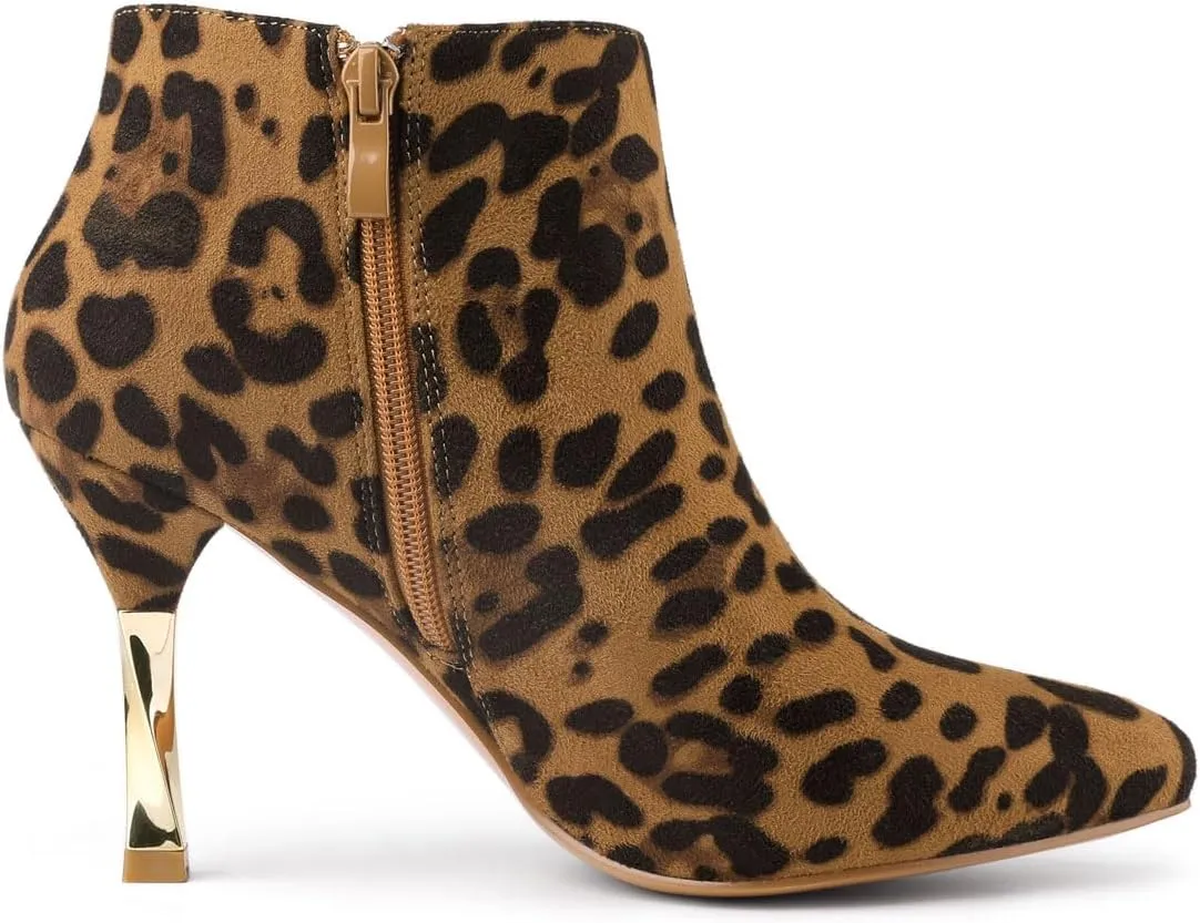 Allegra K Women's Pointed Toe Stiletto High Heels Ankle Boots
