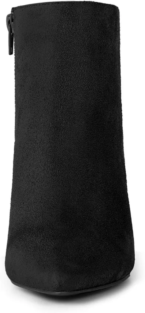 Allegra K Women's Pointed Toe Zip Stiletto Kitten Heel Ankle Booties