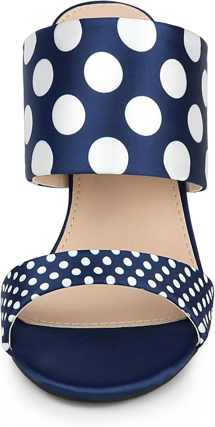 Allegra K Women's Polka Dots Stiletto Heel Slides Sandals