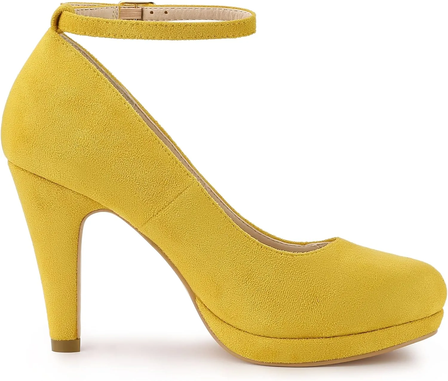 Allegra K Women's Round Toe Stiletto Heel Ankle Strap Pumps