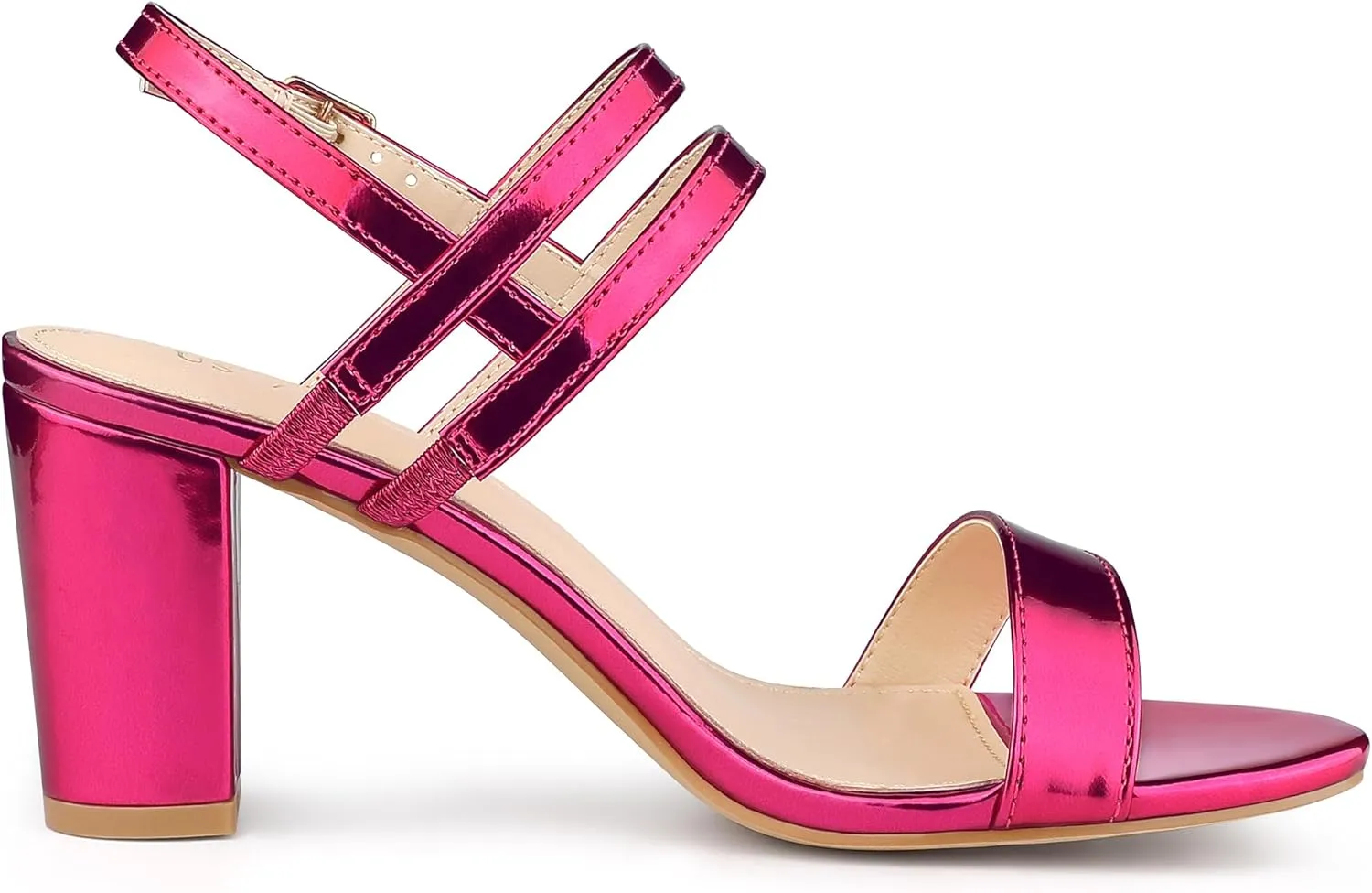 Allegra K Women's Slingback Block Heel Ankle Strap Sandals