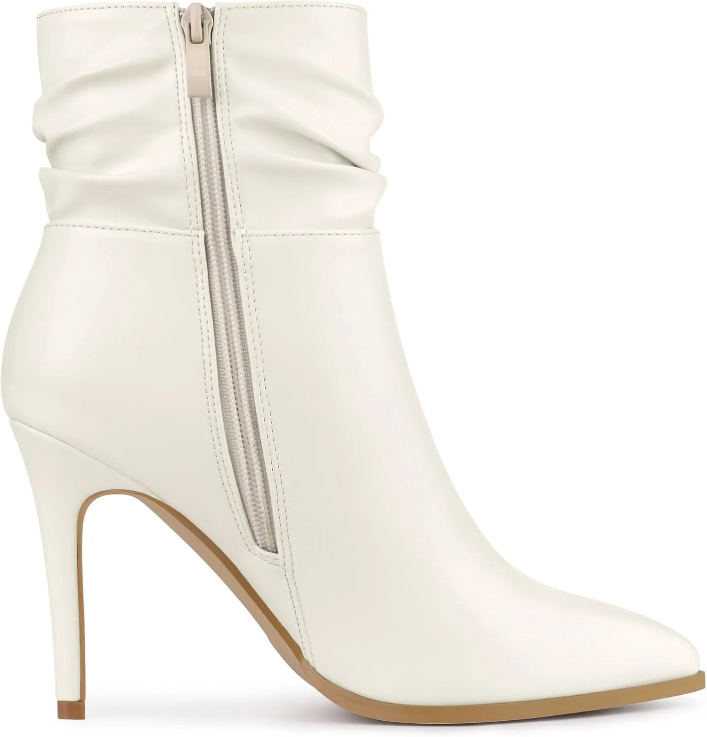 Allegra K Women's Slouched Pointed Toe Stiletto Heels Ankle Boot