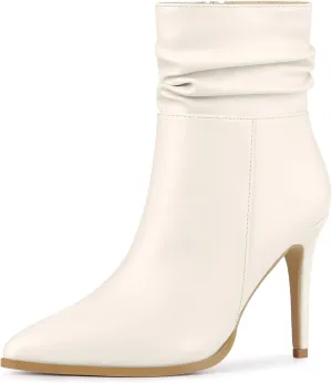Allegra K Women's Slouched Pointed Toe Stiletto Heels Ankle Boot