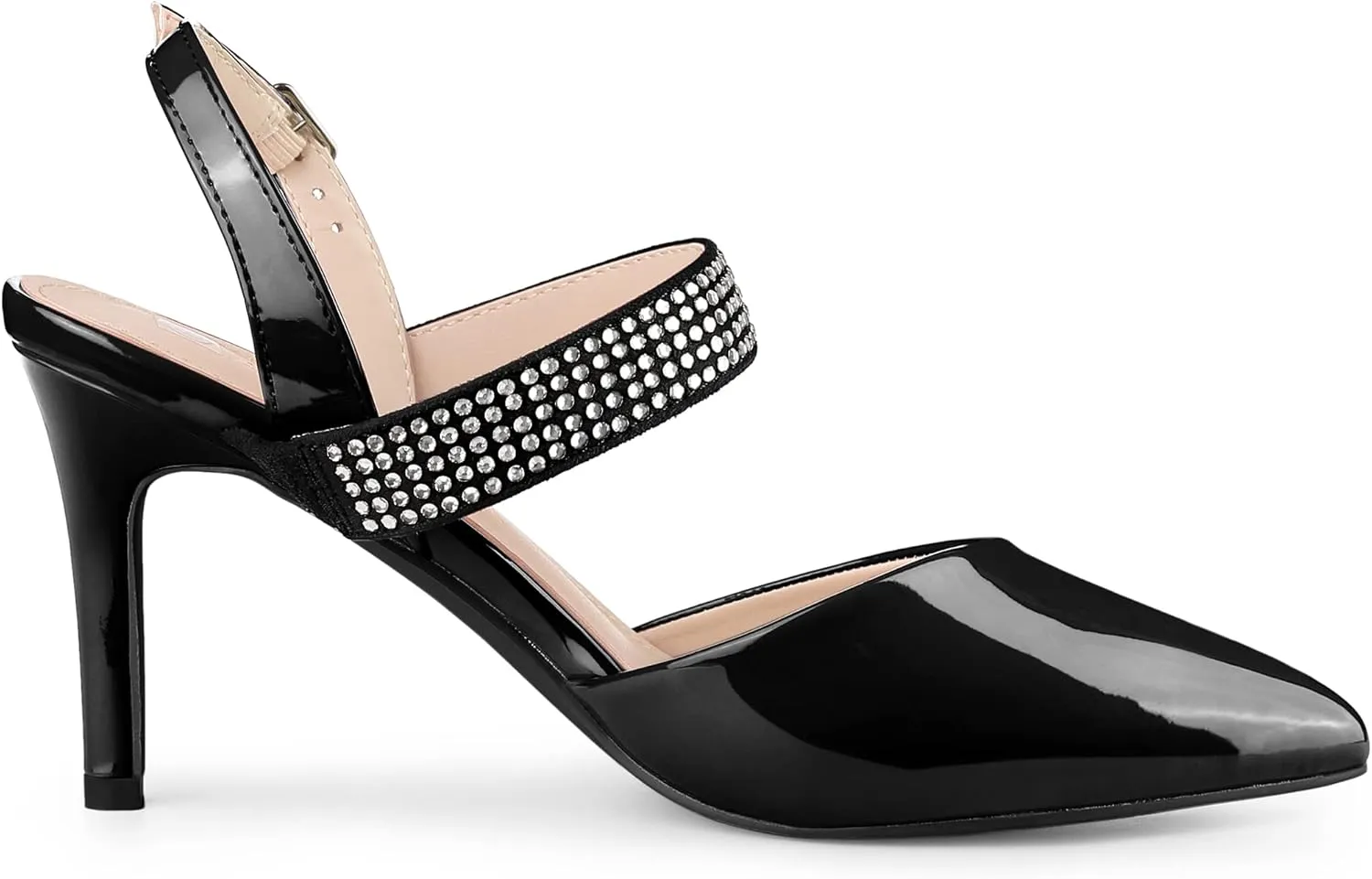 Allegra K Women's Sparkly Rhinestone Straps High Stiletto Heels Pumps Over 3 Inch Heel Evening Party Wedding Shoes for Bride