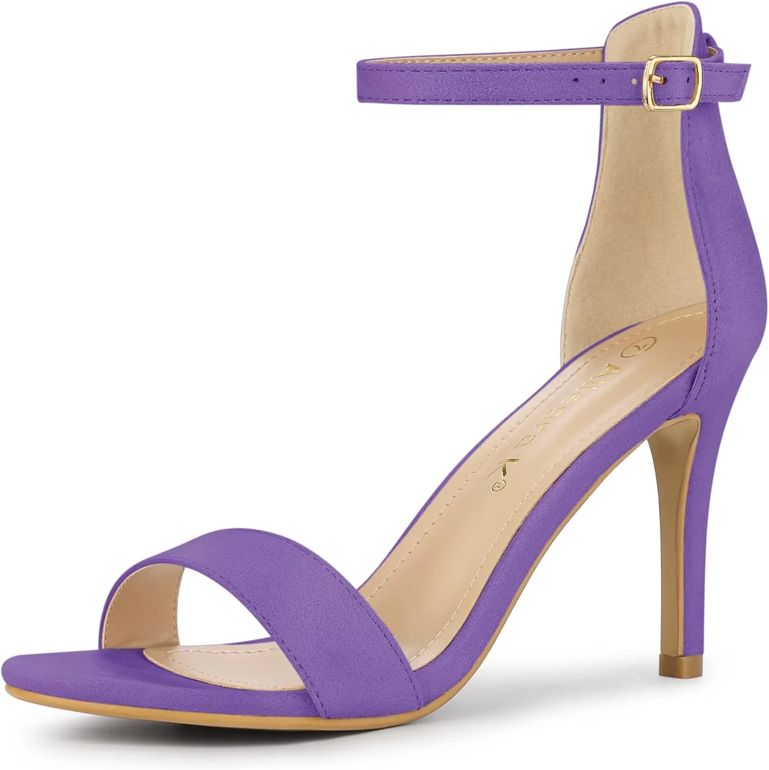 Allegra K Women's Suede Ankle Strap High Stiletto Heel Sandals