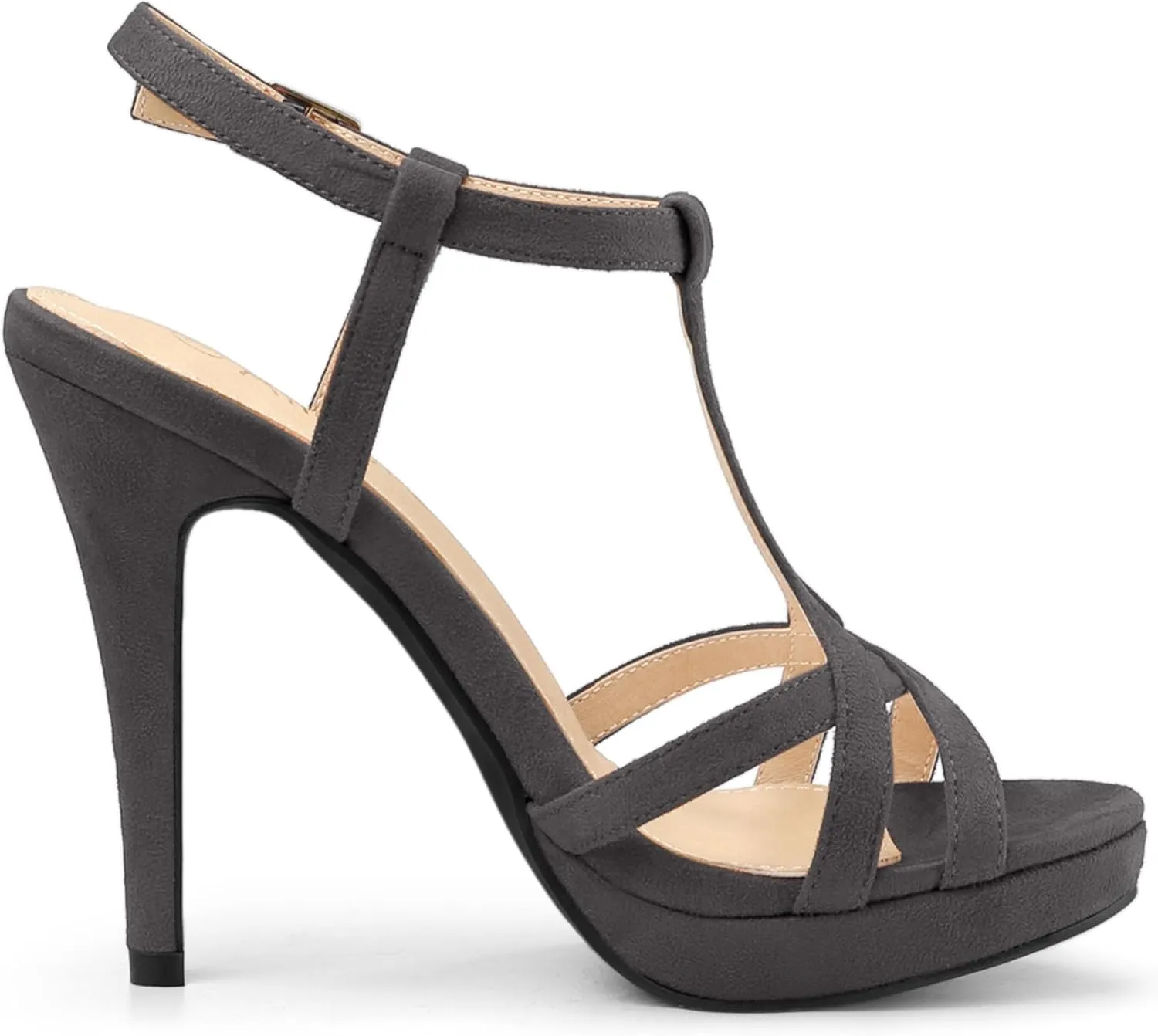 Allegra K Women's T Strap Slingback Platform Stiletto Heel Sandals