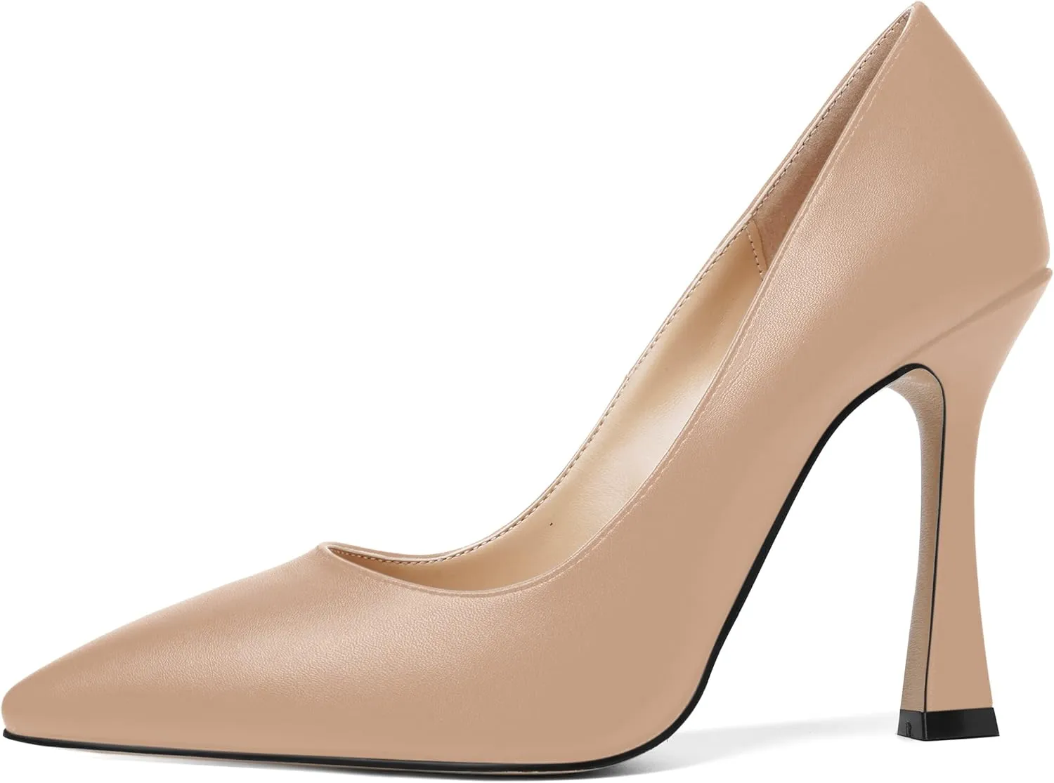 AMBELIGHT Womens Solid Dress Slip On Matte Elegant Pointed Toe Stiletto High Heel Pumps Shoes 4 Inch