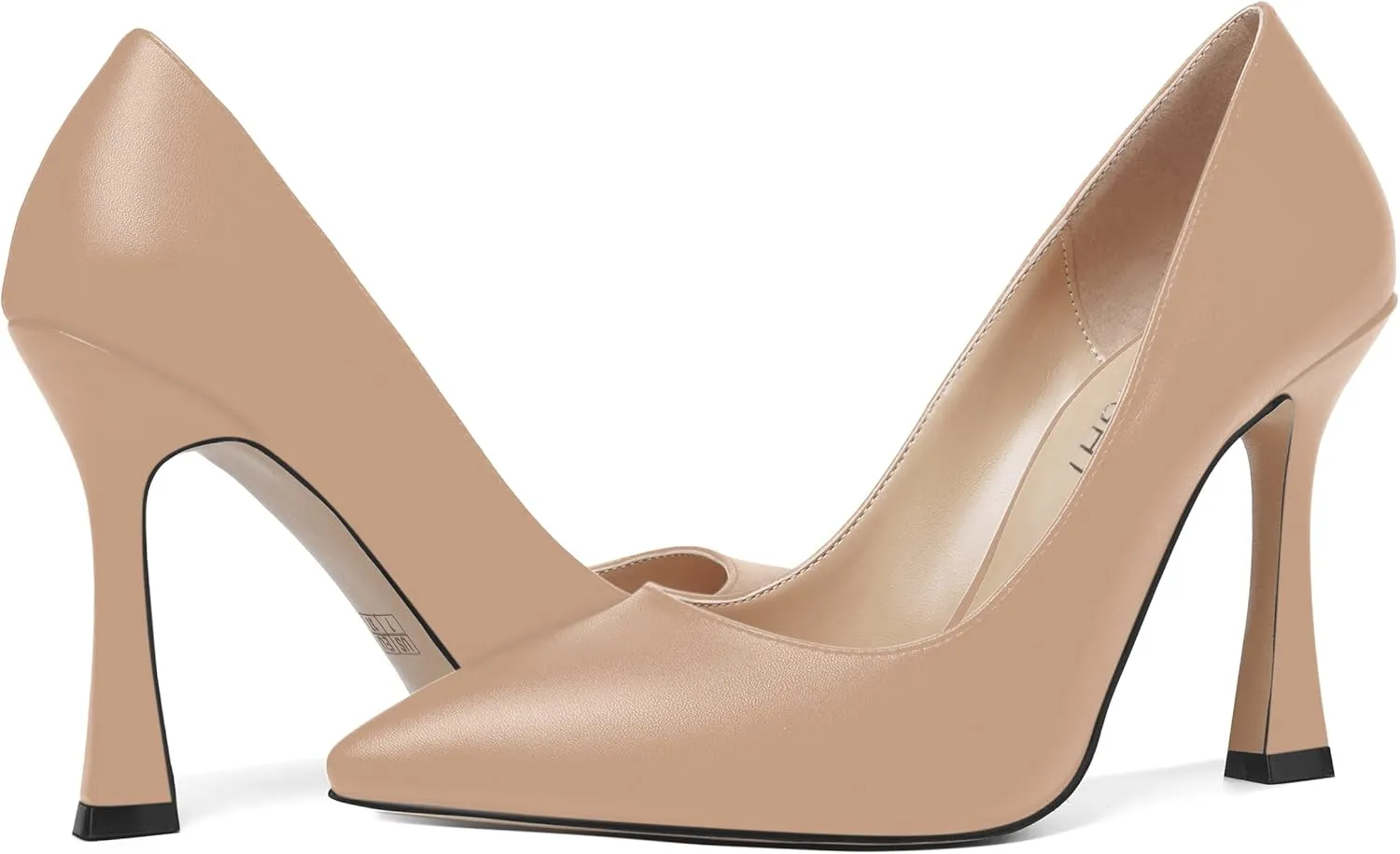 AMBELIGHT Womens Solid Dress Slip On Matte Elegant Pointed Toe Stiletto High Heel Pumps Shoes 4 Inch