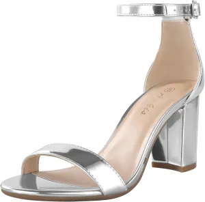 Ankis Heels for Women Open Toe Ankle Strap Chunky Heel Sandals 2.75 Inch