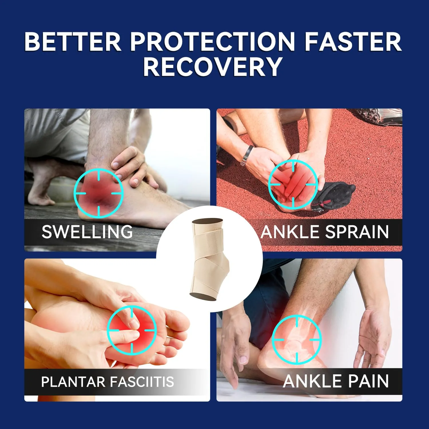 Ankle Brace for Plantar Fasciitis - ThinLightweight Ankle Sleeve Compression Wraps Ankle Support for Achilles Tendonitis Sprained Injury Foot Arch Pain Relief, Women and Men