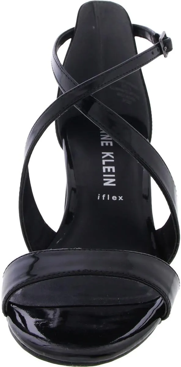 Anne Klein Womens Armaretta Patent Ankle Strap Block Heel