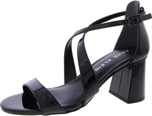 Anne Klein Womens Armaretta Patent Ankle Strap Block Heel