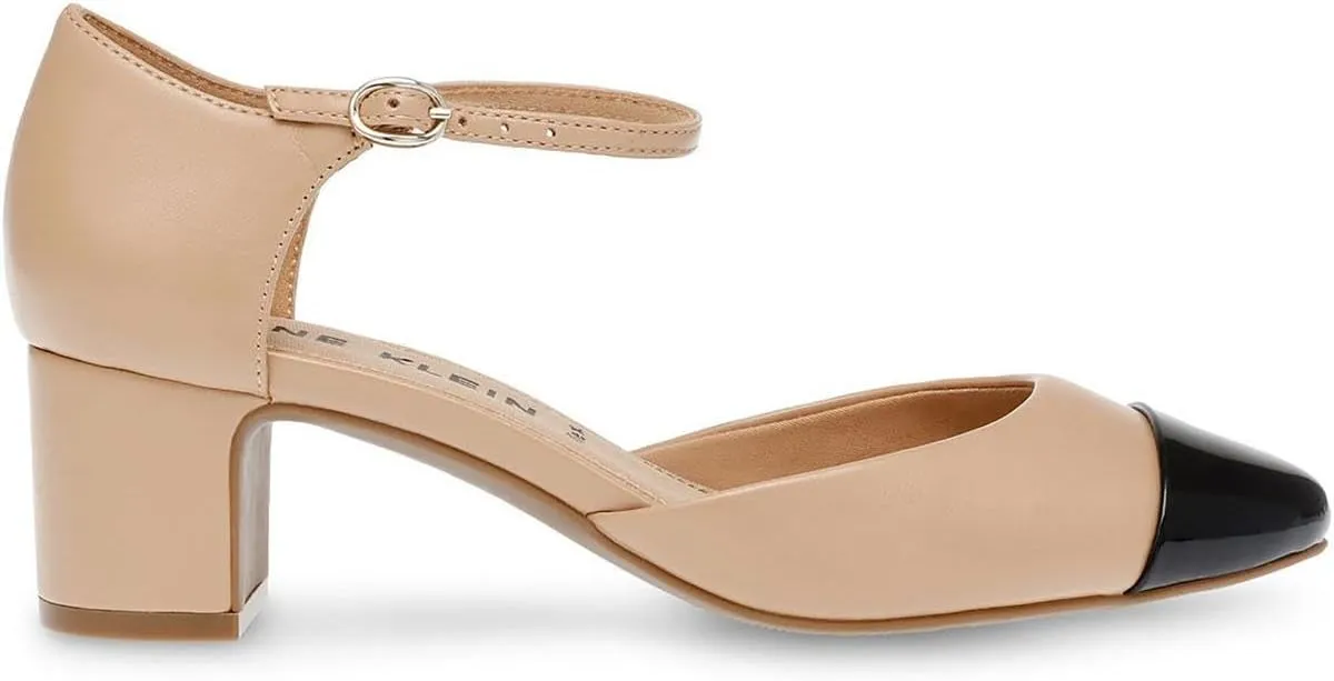 Anne Klein Womens Pearle Toe Cap Ankle Strap Pumps