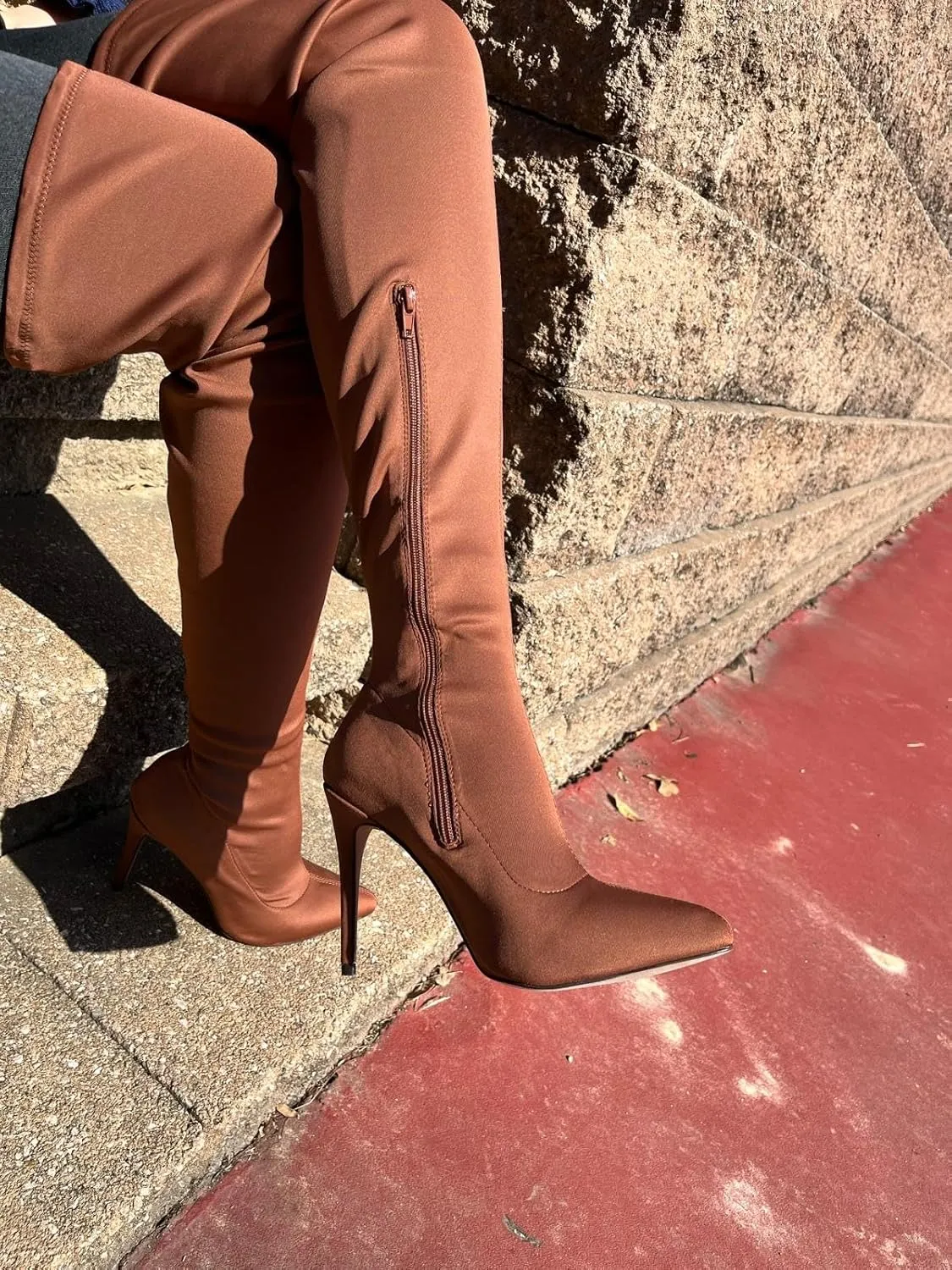 Anne Michelle Dedicate 48M Womens Elastane Pointy Toe Stiletto Boots