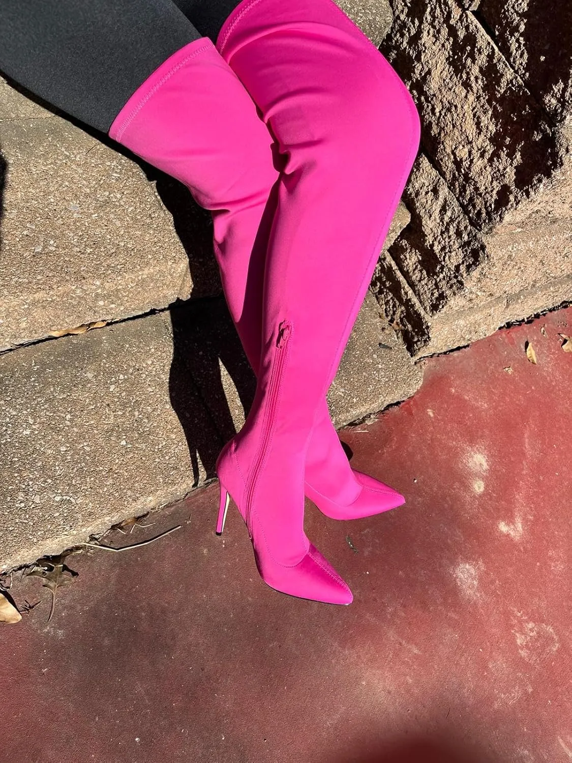 Anne Michelle Dedicate 48M Womens Elastane Pointy Toe Stiletto Boots