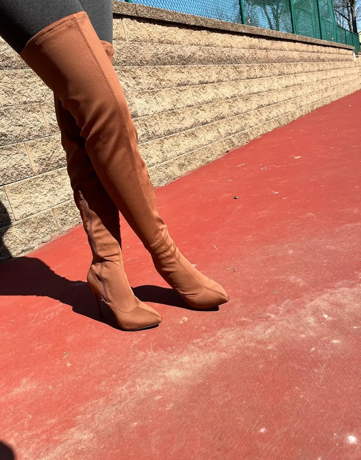 Anne Michelle Dedicate 48M Womens Elastane Pointy Toe Stiletto Boots