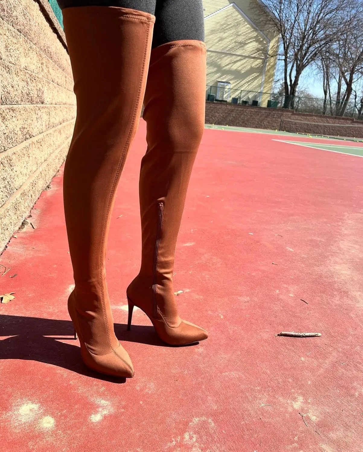 Anne Michelle Dedicate 48M Womens Elastane Pointy Toe Stiletto Boots