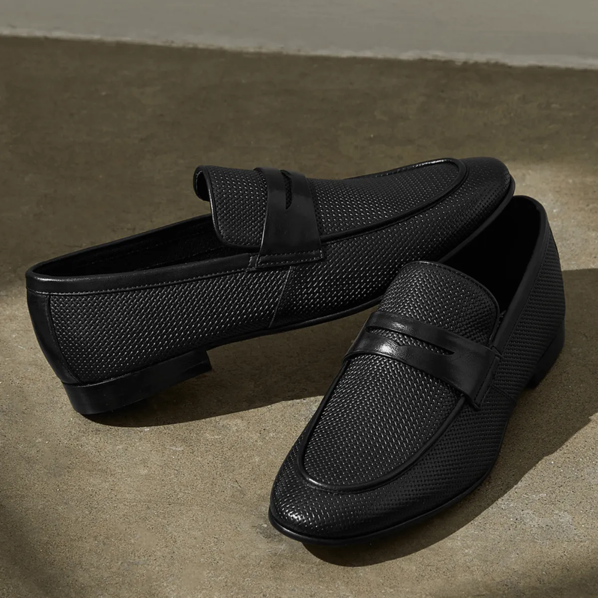 AQ By Aquila cavarra mens penny loafers in black