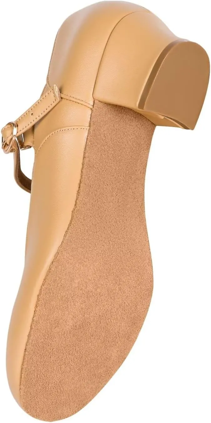 ARCLIBER Black Character Shoes for Women Low Heel Cuban Heel Dance Shoes Ankle Strap Dancing Shoes