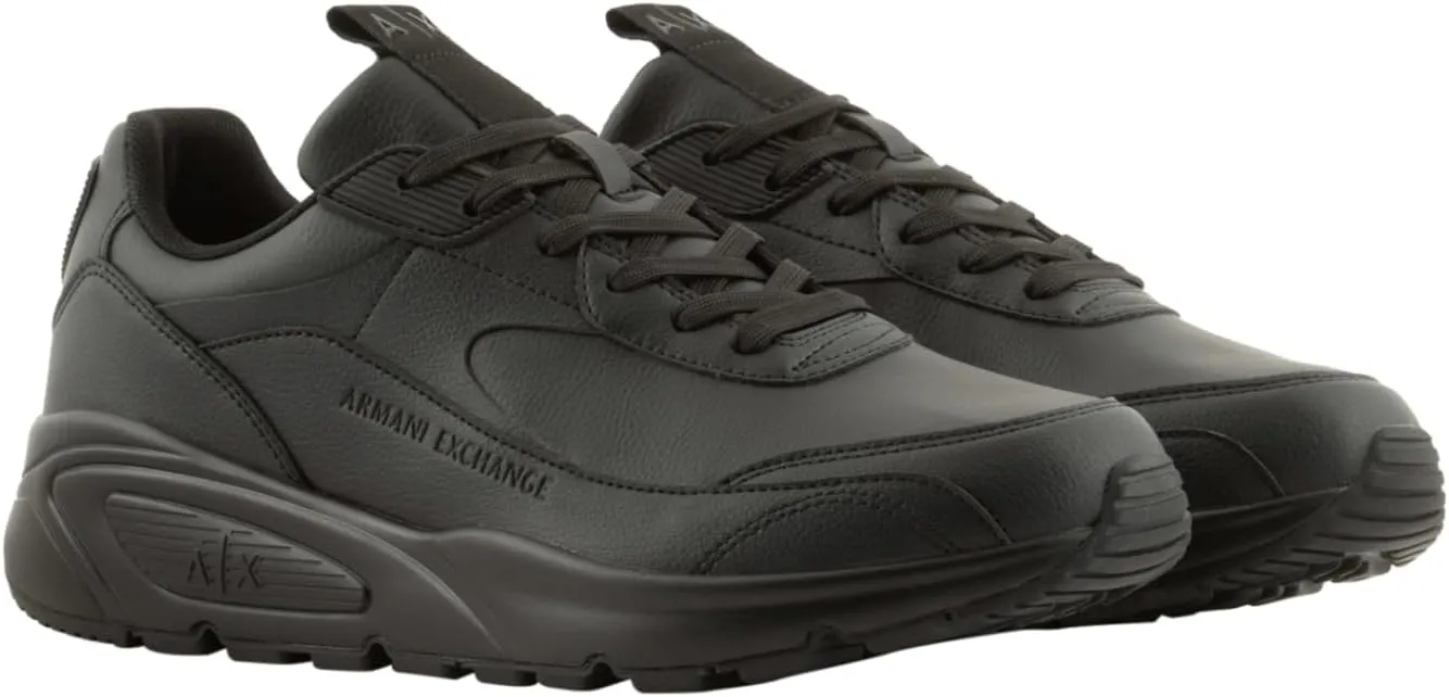 Armani Exchange Men's Bronx Solid Colored Leather Low Top Sneaker