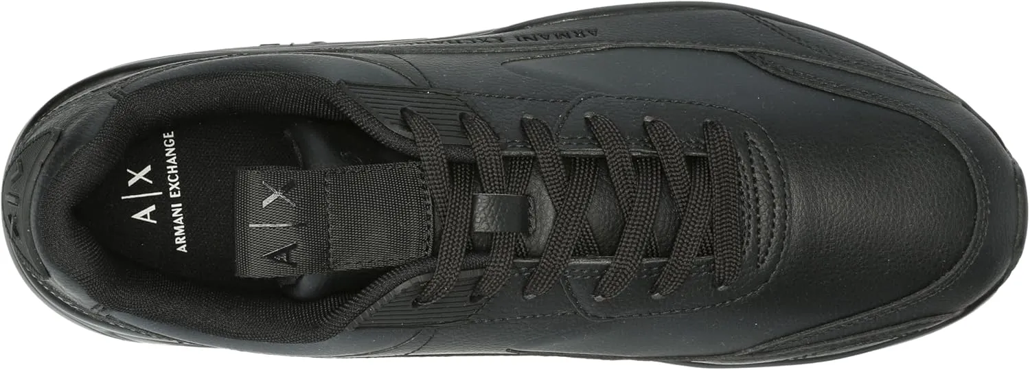 Armani Exchange Men's Bronx Solid Colored Leather Low Top Sneaker