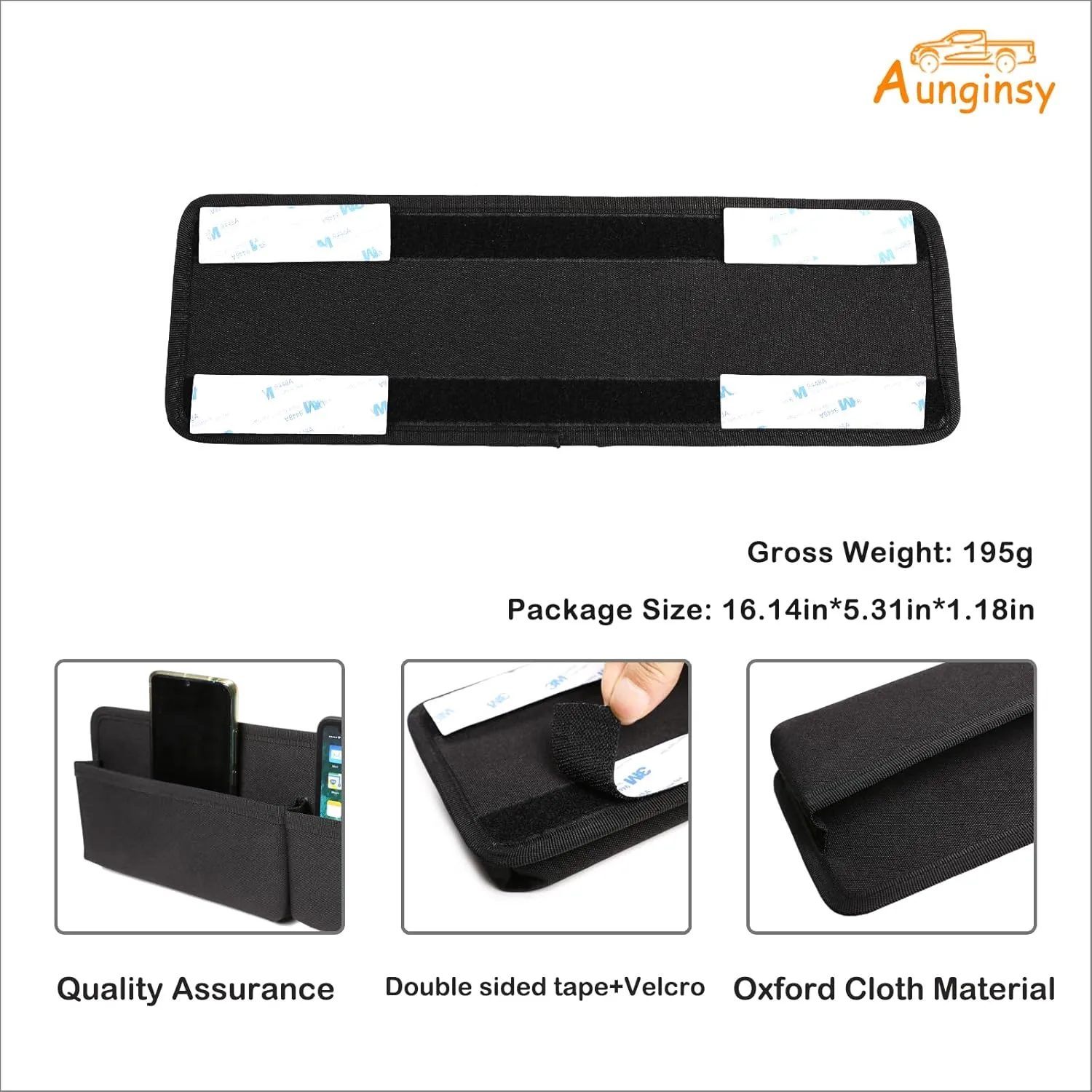 Aunginsy Car Passenger Storage Tray Organizer Compatible with Toyota FJ Cruiser 2007-2024 Auto Center Console Organizer Storage Bag Co-Pilot Multifunctional Portable Storage Bag Expansion Accessories
