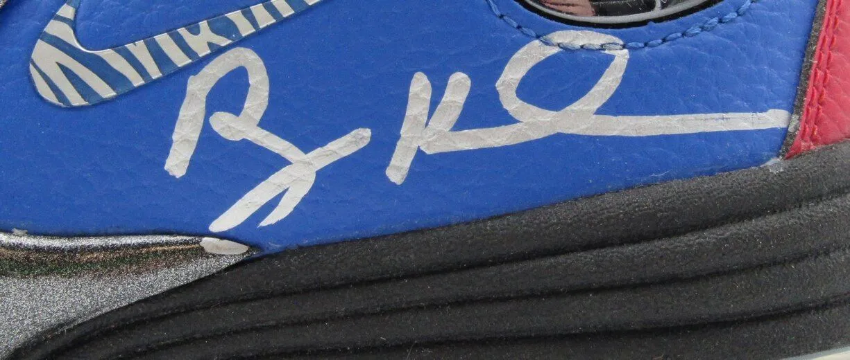 Autographed Nike Air Penny 3 QS 'Do It For Dez' Blue Red Men's Sz 10.5 Shoes PSA
