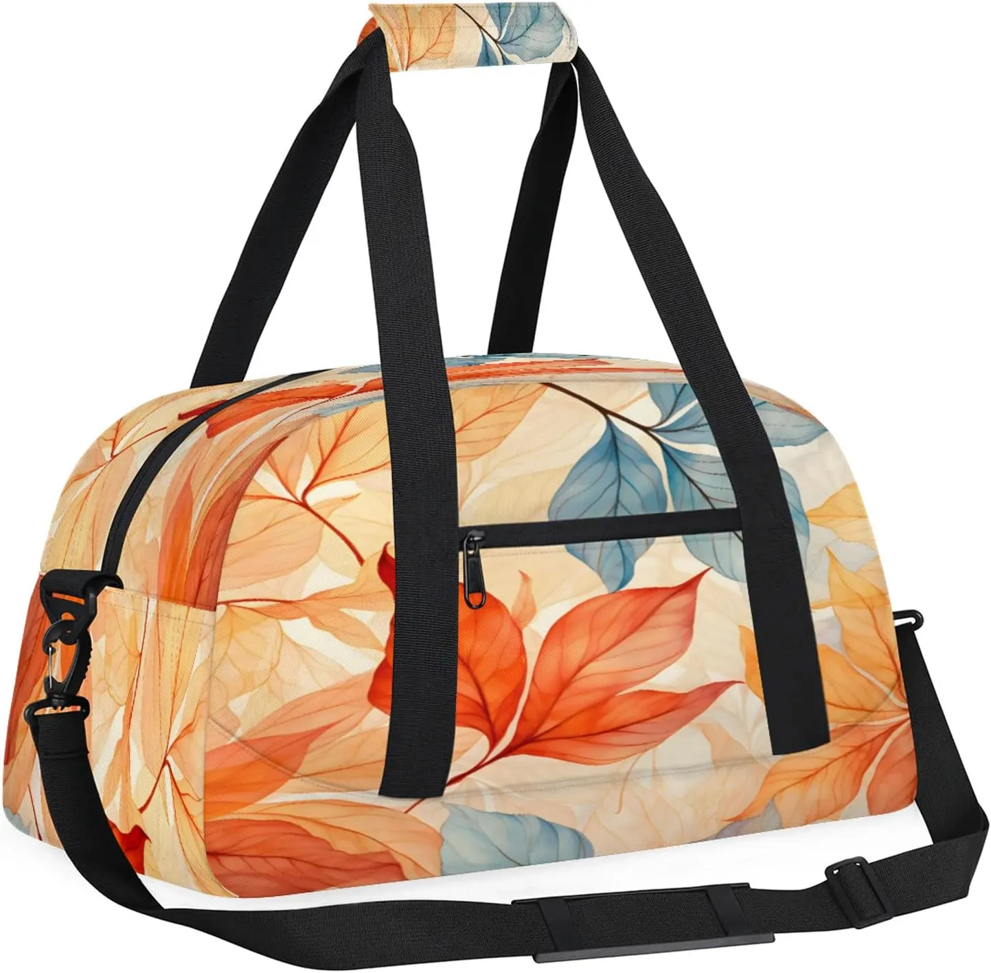 Autumn Fall Leaves Small Gym Bag 18 inch Carry On Duffel Bag for Weekender Travel Sports Workout Yoga Gymnastics Dance Ballet