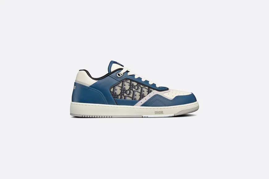B27 Low-Top Sneaker • Blue, Cream and Dior Gray Smooth Calfskin with Beige and Black Dior Oblique Jacquard