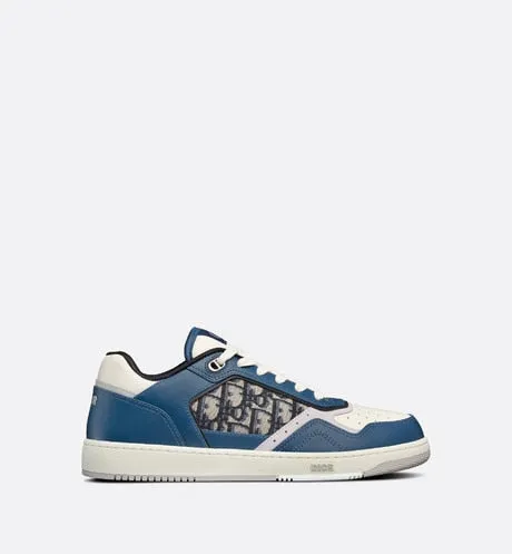 B27 Low-Top Sneaker • Blue, Cream and Dior Gray Smooth Calfskin with Beige and Black Dior Oblique Jacquard