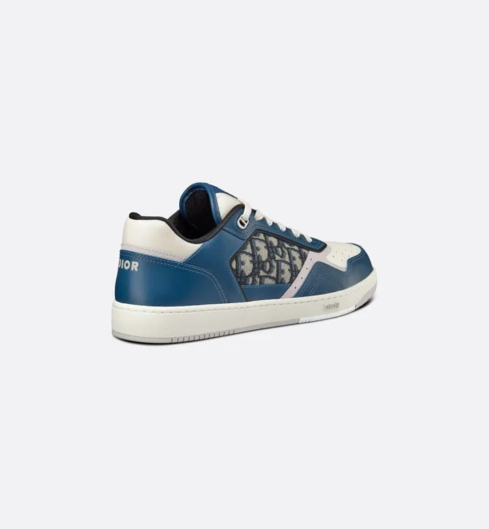 B27 Low-Top Sneaker • Blue, Cream and Dior Gray Smooth Calfskin with Beige and Black Dior Oblique Jacquard