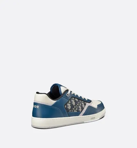B27 Low-Top Sneaker • Blue, Cream and Dior Gray Smooth Calfskin with Beige and Black Dior Oblique Jacquard