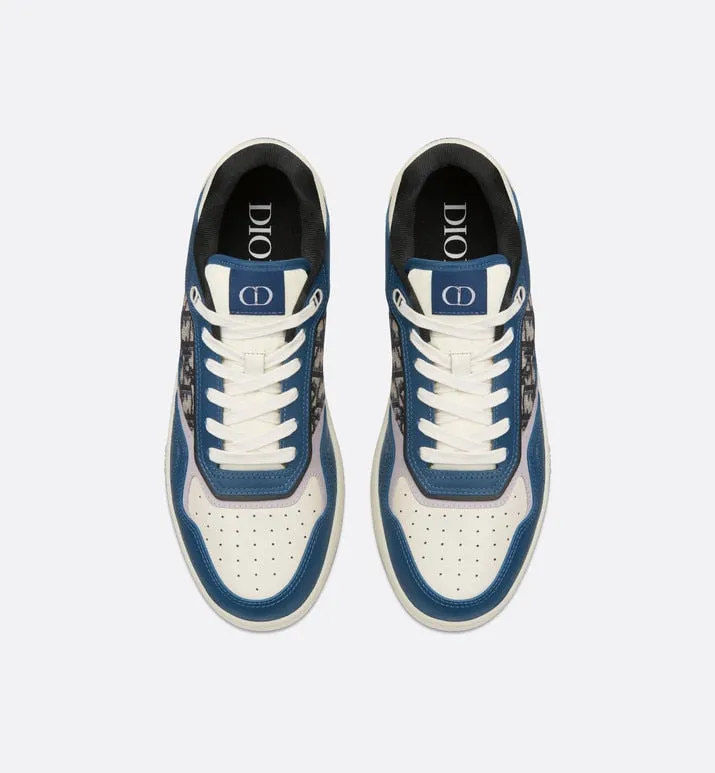 B27 Low-Top Sneaker • Blue, Cream and Dior Gray Smooth Calfskin with Beige and Black Dior Oblique Jacquard