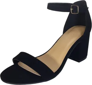 BAMBOO Women's Block Heel Sandal with Ankle Strap