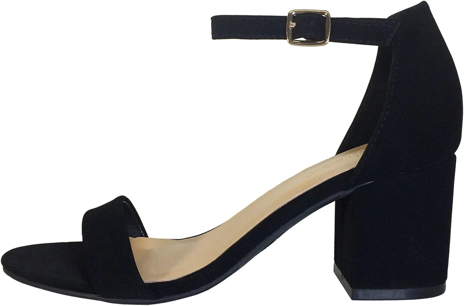 BAMBOO Women's Block Heel Sandal with Ankle Strap