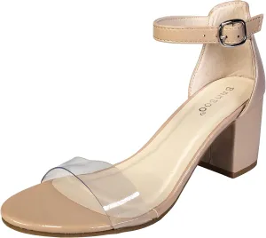 BAMBOO Women's Block Heel Sandal with Ankle Strap