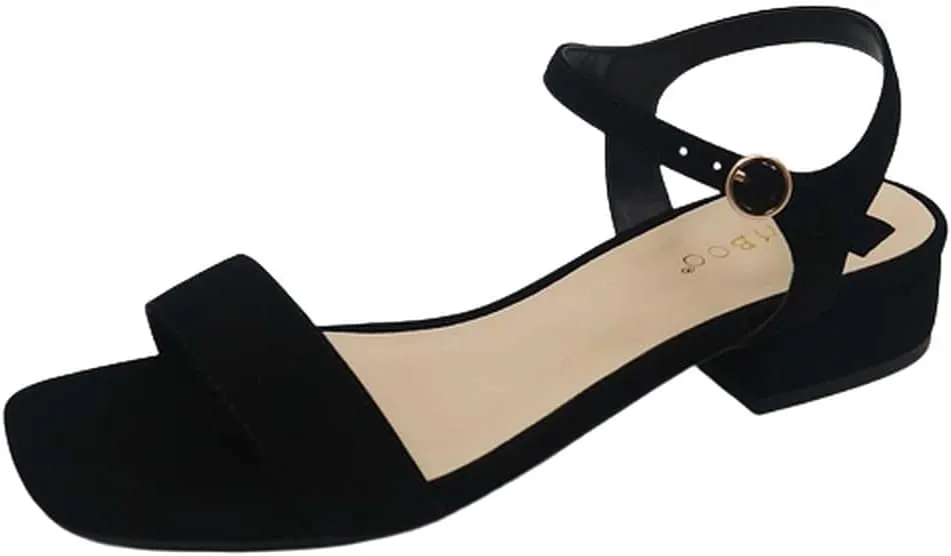BAMBOO Women's Mid block heel sandal