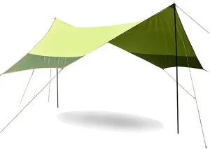 Beach Canopy Sun Shelter,Outdoor Beach Tent,Portable Shade Shelter Tarp,Steel Pipe,Ground Nails,UPF 40  Camping Trips Fishing Backyard Fun Picnics